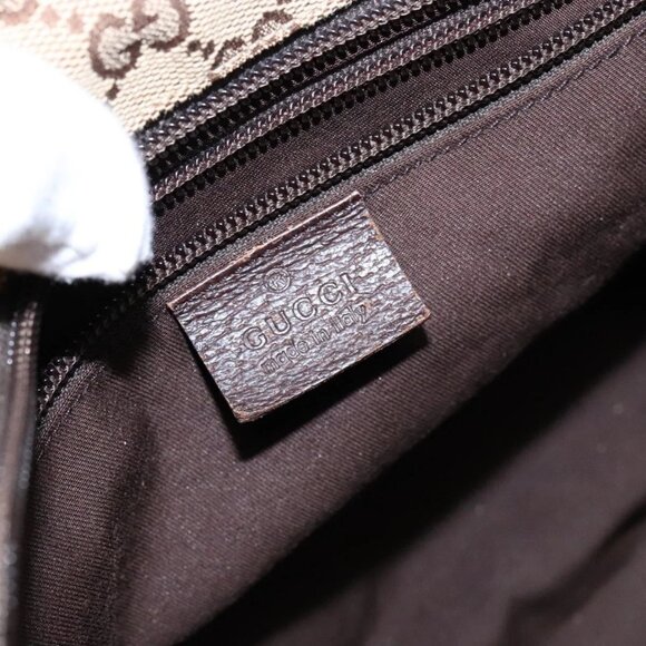 GUCCI GG Canvas Web Sherry Line Tote Bag Beige Red Green 131230 Auth ep10289 - Picture 14 of 16